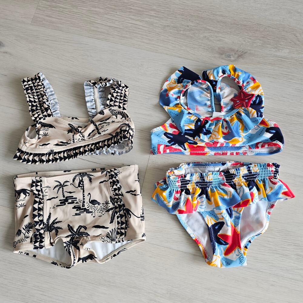 Janie and Jack GEO TRIM SAFARI 2-PIECE SWIMSUIT size 2T bundle